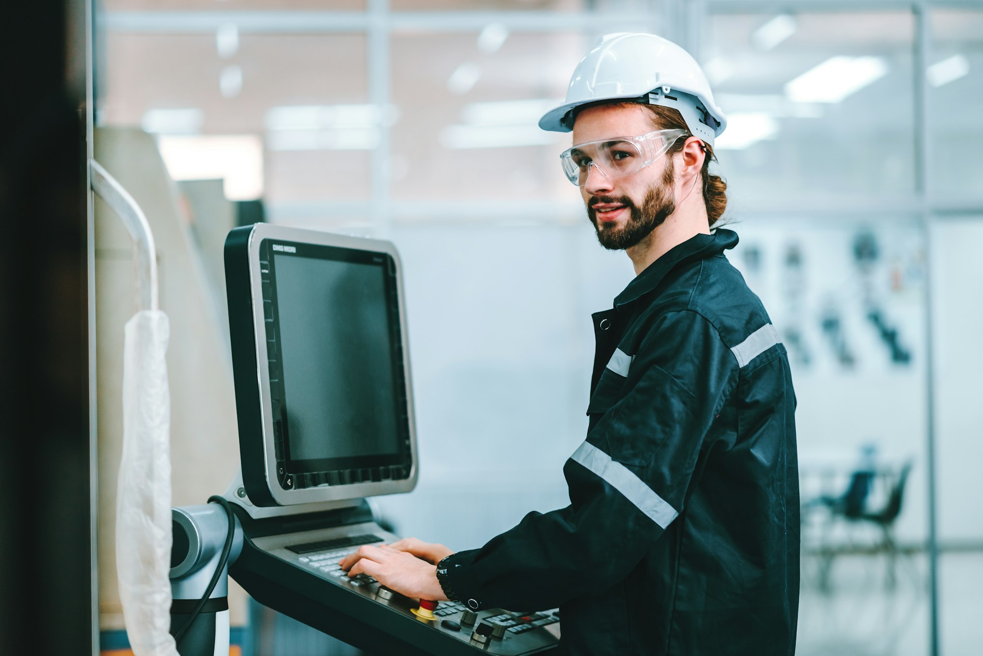 Smiling caucasian man specialist engineer